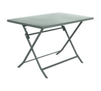 Mesa De Jardín Rectangular Plegable "greensboro" Verde Oliva, Para 4 Personas, De Acero Tratado Con Epoxi - Hespéride