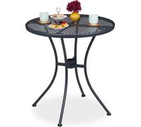 Mesa de jardín Relaxdays con orificio para sombrilla, color antracita