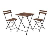 Mesa de jardín Satz y dos sillas de madera