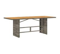 Mesa De Jardín Superficie Madera Acacia Ratán Gris 190x80x75cm Vidaxl
