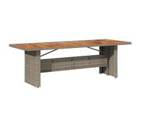 Mesa De Jardín Superficie Madera Acacia Ratán Gris 240x90x75 Cm Vidaxl