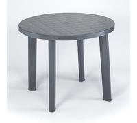 Mesa de Jardín Tondo 90cm Redondo Antracita Plástico Terrassentisch para Balcón