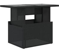 Mesa de jardín vidaXL con tablero de vidrio, color , 100x55x73 cm, fabricada en ratán sintético