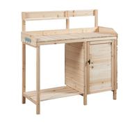 Mesa de jardinería alessano abeto 110x107x46cm - color madera [casa.pro]