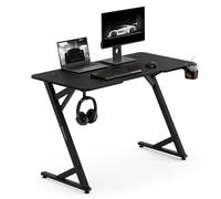 Mesa de juego Sense7 VAMO, 120x60 cm, color . Mesa para ordenador/PC con diseño tipo fibra de carbono, forma en "Z", con portavasos. Ideal para juegos, oficina en casa o escritorio