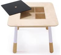 Mesa de juegos "Bosque" de Tender Leaf Toys, color blanco, madera, para niños a partir de 3 años, 56 cm de alto, 56 cm de ancho, 44,7 cm de profundidad, 625 mm