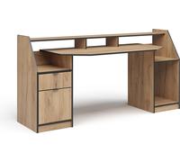 Mesa de juegos Vicco Joel Roble dorado 179.8 x 65.5 cm con 1 cajón y 1 puerta, Model 41594