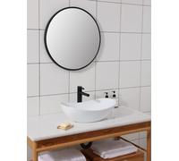 Mesa de lavabo para encimera, 52x32x14 cm, cerámica, blanca, ovalada