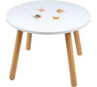 Mesa de madera con figuras de animales de granja, construcción robusta, 1 unidad, ideal para la sala de juegos
