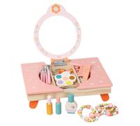 Mesa de maquillaje de madera con espejo para niños