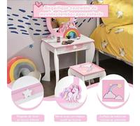 Mesa de maquillaje para niños con espejo desmontable y cajón de almacenamiento