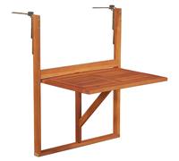 vidaXL Mesa de balcón colgante 64,5x44x80 cm madera acacia maciza Marrón mueble auxiliar jardín