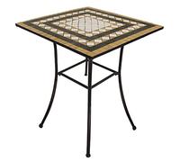 Mesa de mosaico VERDELOOK, 80x80 h75 cm, gris con decoraciones en blanco y terracota
