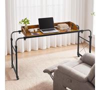 Mesa de noche con ruedas VEVOR, 1060x360 mm. Mesa auxiliar, mesa para portátil, mesa de cuidado, ideal para dormitorios, salones y oficinas en casa. Altura y longitud ajustables. Mesa auxiliar con bol