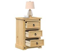 Mesa de noche Corona, 45x35x64 cm, madera maciza de pino