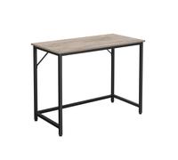 VASAGLE Escritorio, Mesa Oficina Pequeña y Estación Trabajo, Mesa para Teletrabajo, Estudio, Dormitorio, 50 x 100 x 76 cm, Estilo Industrial, Estructura Metal, Greige Brezoy Negro Tinta LWD41B02