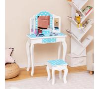 Mesa de para Niñas con Taburete, Inodoro de Azul con