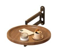 Mesa de pared plegable - Bandeja de 30 cm con brazo de metal | mesita de noche extensible ajustable, marco giratorio flotante para dormitorio, lateral pequeño y pequeño con borde