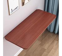 Mesa de pared plegable de madera compacta de 60 x 40 cm, ahorro de espacio, mesa flotante para laptop, mesa de cocina y comedor, acabado de teca, mesa plegable pequeña