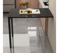Mesa de Pared Plegable, Escritorio de Pared Abatible de Madera de Pino, Mesa Escamoteable para Espacios Pequeños, Multifunción para Oficina, Cocina, Lavandería, Dormitorio(Black,75x30cm(29.5x11.8in))