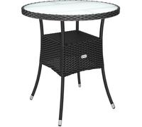 Mesa de poliratán negra 60x74cm