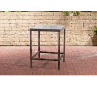 Mesa de polirratán CLP Alia de 5 mm con tablero de vidrio de seguridad | Color marrón jaspeado