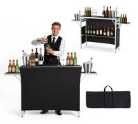Mesa de recepción plegable VEVOR, 1100x390x880 mm, mostrador de recepción con bolsa de transporte, compartimento de almacenamiento, mostrador para eventos, stand de feria, barra, estación de bar móvil