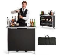 Mesa de recepción plegable VEVOR, 980x385x870 mm, con bolsa de transporte, compartimento de almacenamiento, ideal para recepción, stands de ferias, barra móvil plegable para eventos, fiestas y ferias