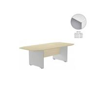 Mesa de reunion rocada meeting 3003ab04 estructura madera gris aluminio tablero madera blanco 220x100x72 cm