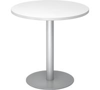 Mesa de reuniones, Ø 800 mm 755 mm de altura, armazón plateado