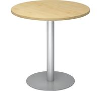 Mesa de reuniones, Ø 800 mm 755 mm de altura, armazón plateado
