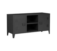 Mesa de tele kotka con 2 puertas acero 113x40x58 cm - negro [en.casa]