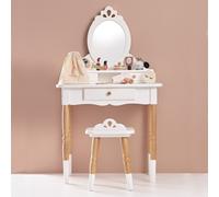 Mesa de tocador Le Toy Van, con silla, color blanco, madera, forma rectangular, madera, 50 kg, para uso interior