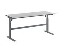 Mesa de trabajo de altura regulable eléctricamente, carga máx. 170 kg eurokraft pro, altura 665 - 1150 mm, tablero de HPL blanco