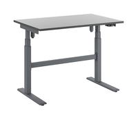 Mesa de trabajo de altura regulable eléctricamente, carga máx. 170 kg eurokraft pro, altura 665 - 1150 mm, tablero de HPL blanco