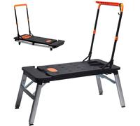 Mesa de trabajo plegable portátil, estación multifuncional para carpintería, soporte para sierra ingletadora y carrito de herramientas, altura ajustable para bricolaje y garaje