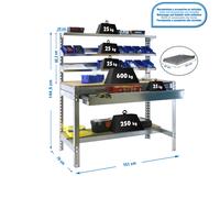 Mesa de Trabajo SIMONRACK Simonwork bt1 box 1500 galva/madera