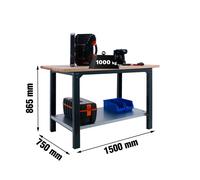Mesa de Trabajo SIMONRACK Simonwork bt6l pro laminate 1500 antracita/haya