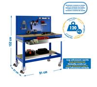 Mesa de Trabajo SIMONRACK Simonwork mobile bt2 box 900 azul/madera