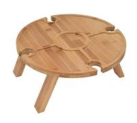 Mesa de Vino para Exteriores, Plegable y Resistente | Diseño resistente, Fácil almacenamiento, Capacidad para 4 vasos, Ideal para cenar al aire libre