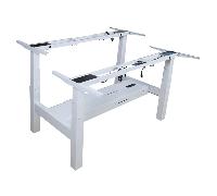MESA ELECTRICA ERGONOMICA DOBLE "CARA A CARA" ALTURA REGULABLE SIN TABLERO COLOR ESTRUCTURA GRIS CON