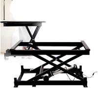 Mesa elevadora eléctrica de tijera de 150 kg, plataforma de altura regulable con mando a distancia. Estructura resistente de acero al carbono para bricolaje, manipulación de materiales en talleres y