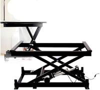 Mesa elevadora eléctrica de tijera de 150 kg, plataforma de altura regulable con mando a distancia. Estructura resistente de acero al carbono para bricolaje, manipulación de materiales en talleres y