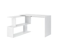 Mesa escritorio arendal en forma l aglomerado 77x120x50 cm blanco [en.casa]