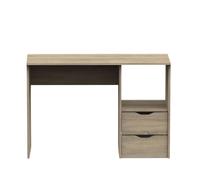 Mesa escritorio estudio oficina eko con 2 cajones en color roble 76x115x50 cm