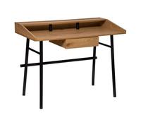 Mesa escritorio industrial josan con cajón roble y negro 110 cm