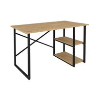 Mesa escritorio rus 2 estantes industrial roble y negro 120 cm 60 cm