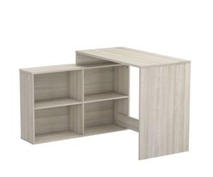 Mesa escritorio shannon con estantería baja color roble o blanco 112x77x101 cm