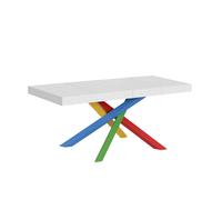 Mesa extensible 130/390x90 cm Volantis Premium patas fresno blanco multicolor 4/B - Itamoby