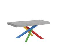Mesa extensible 140/400x90 cm Volantis Premium cemento patas multicolor 4/B - Itamoby